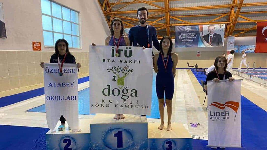 Aydın'da yapılan okul sporları YÜZME yarışmalarında ilçemiz Özel Doğa Koleji öğrencisi Lola ALTINDİŞ Yıldız Kızlar Kategorisinde madalyalar kazanmıştır