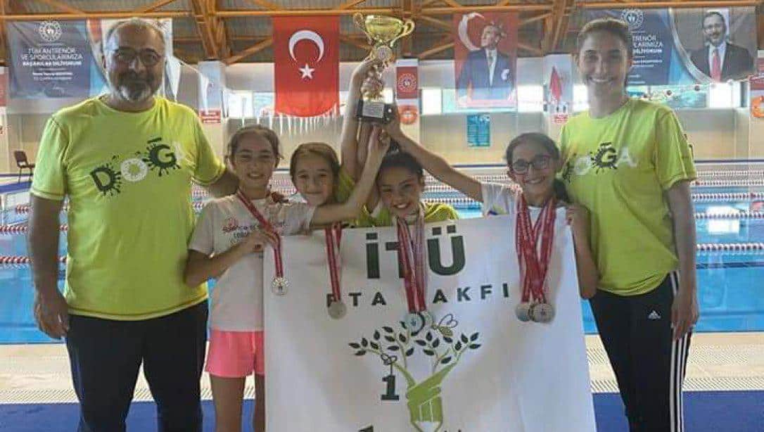 Aydın'da yapılan yüzme yarışlarında Özel Söke Doğa Koleji öğrencileri 6 Madalya birden kazanmıştır