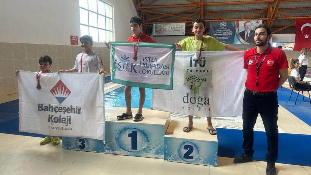 Özel Söke Doğa Ortaokulu Yüzme Takımı İl Yarışmalarında Çeşitli Dallarda Madalyalar Kazanmıştır