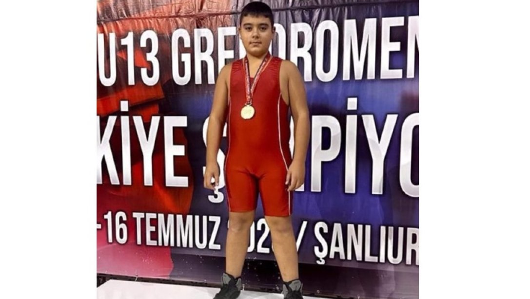 100. Yıl  Atatürk Ortaokulu Öğrencimiz Egehan BABACAN Urfa'da Düzenlenen U11-13 Grekoromen Güreş Turnuvasında  Türkiye Şampiyonu Oldu